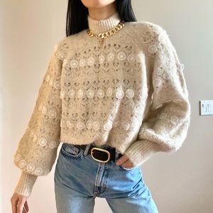 Zara limited edition alpaca pearl sweater
